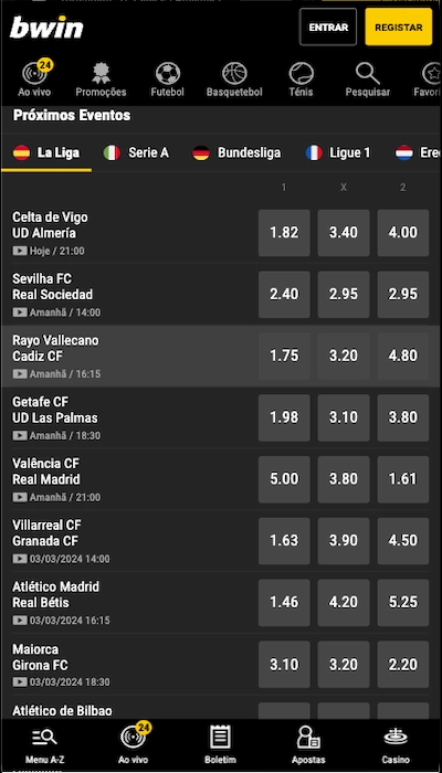 Bwin.pt lista jogos